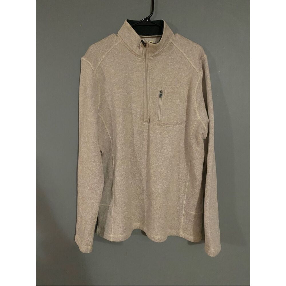 Woolrich Angler Cream Knit 1/4 Zip Sweater/Pullover Size XL